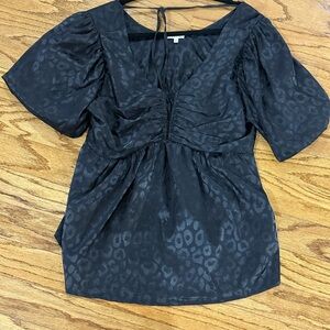 Black Leopard Print Blouse